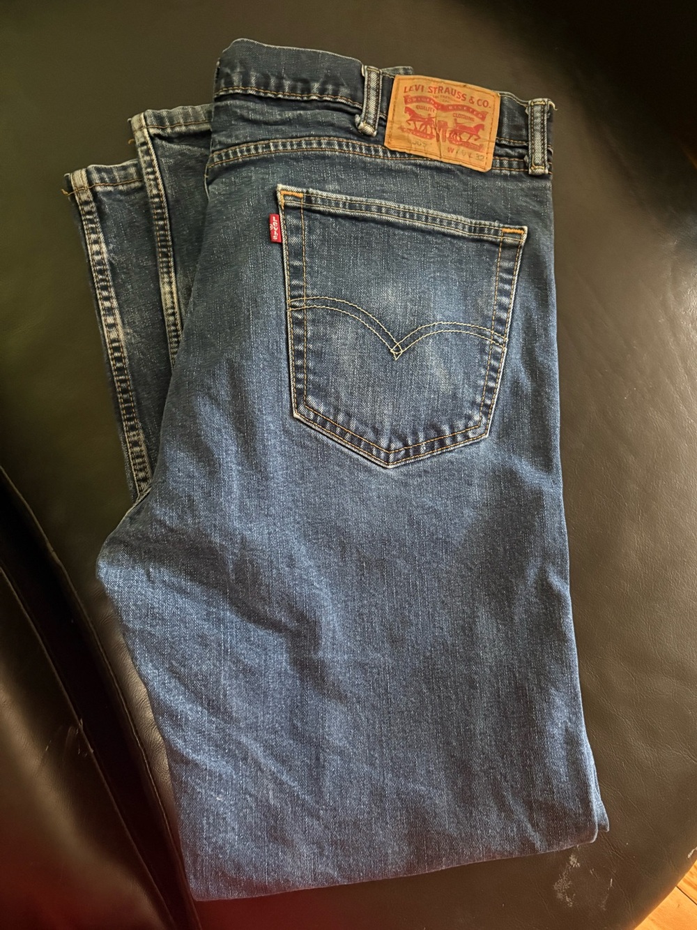 Levi's Straight-Leg Dark Blue Denim Jeans